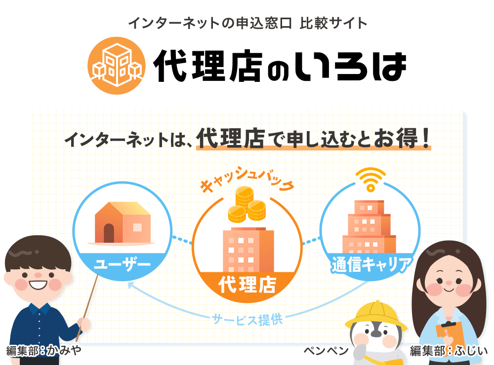 インターネットの申込窓口 代理店比較サイト「代理店のいろは」インターネットの申し込み窓口は代理店がお得！