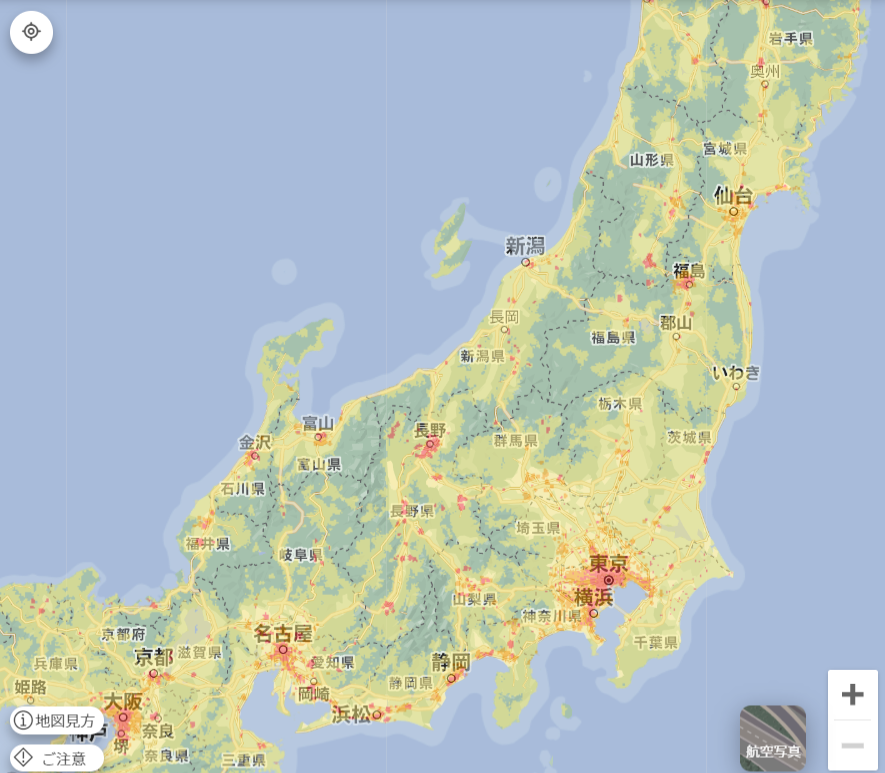 カシモWiMAXのサービス提供エリアマップ