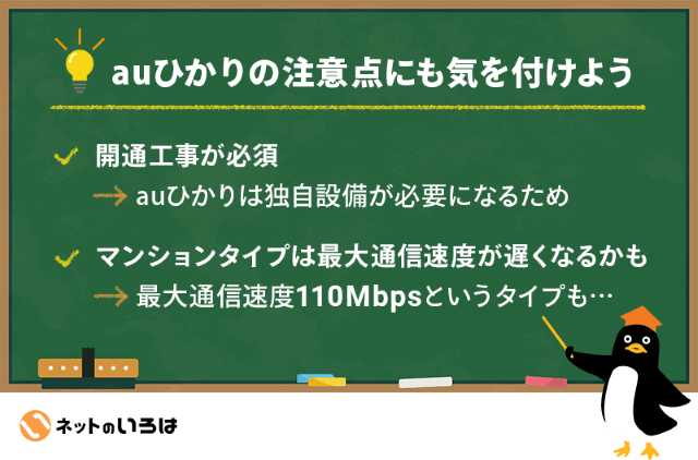 auひかりの注意点について紹介