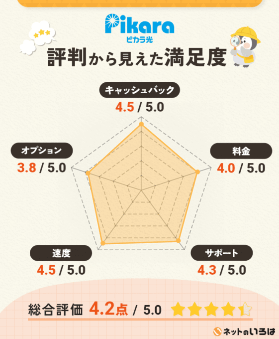 ピカラ光の評判から見えた満足度