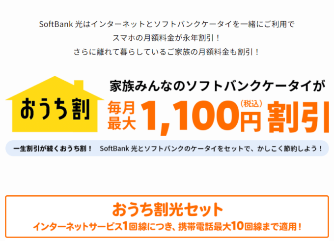 Softbankのおうち割光セット