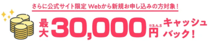 ソフトバンクエアー30,000円キャッシュバック