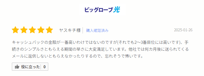 ビッグローブ光の口コミ②