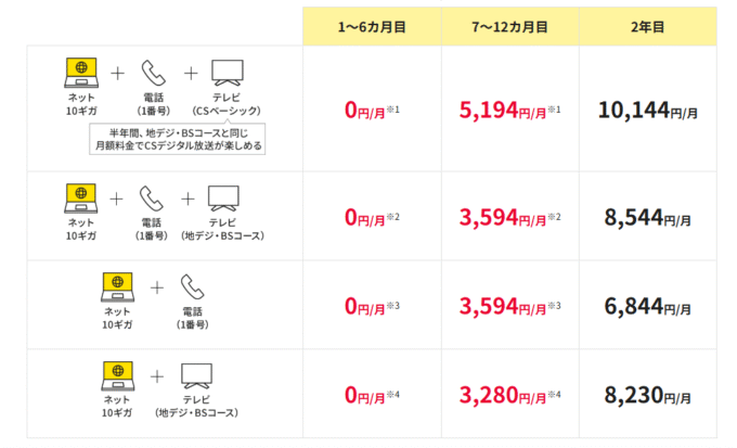 eo光10ギガ料金プラン