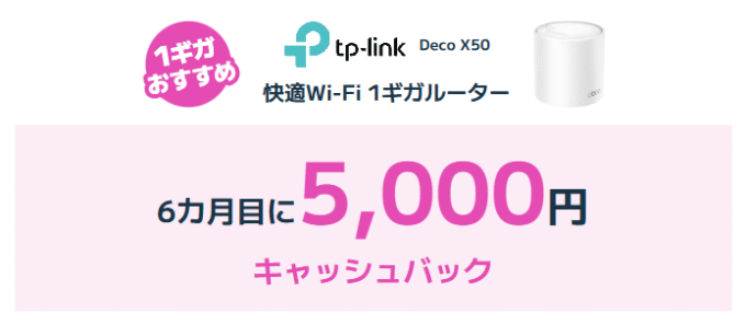 ビッグローブ光 Wi-Fiキャッシュバック