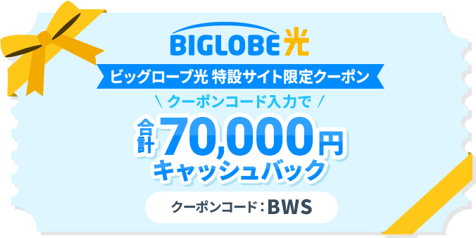 ビッグローブ光1ギガクーポン画像