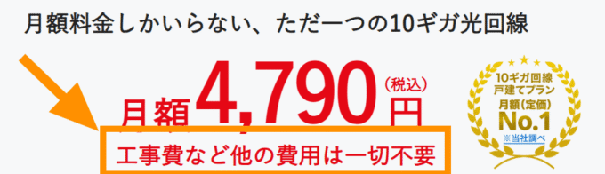 工事費も負担なし