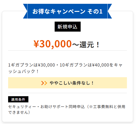 ビッグローブ光 代理店キャッシュバック情報