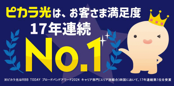 ピカラ光 お客様満足度17年連続1位